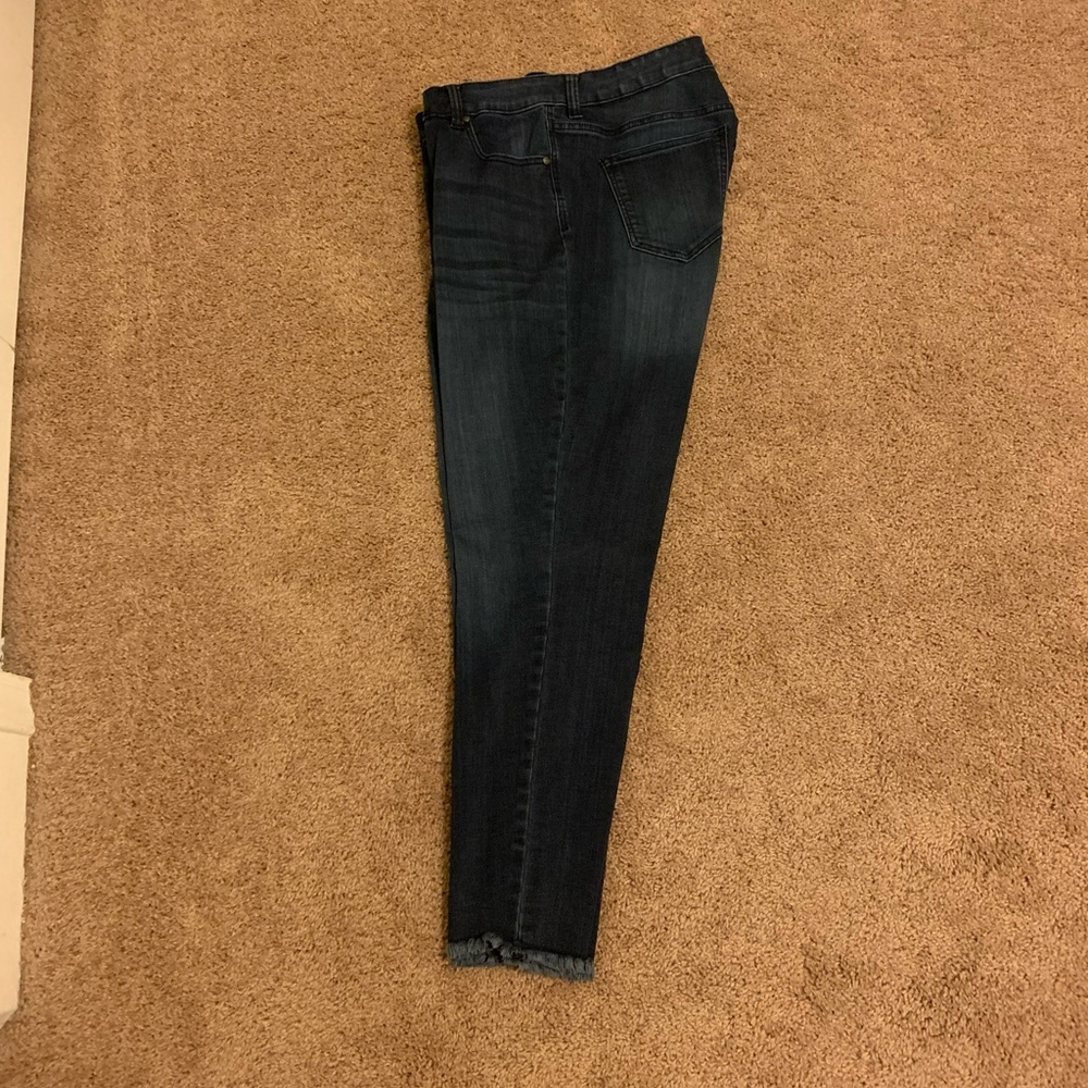 Celebrity Pink Mid Rise Fringe Ankle Skinny Jean Plus Size 18